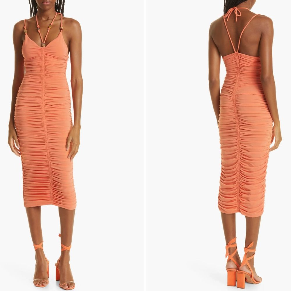 NWT: A.L.C. Allegra Ruched Midi Dress, Color: Sangria, Size: XL